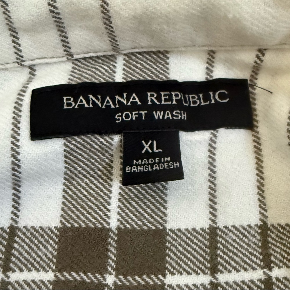 Banana Republic Women’s Neutral Plaid Flannel Button-Up Shirt - Brown & Cream XL - Picture 6 of 8